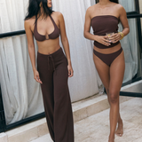 Leona Knit Trousers - Brown